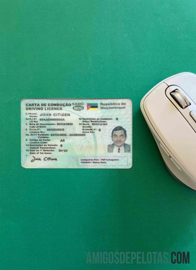 Moçambique DL fotovisual frontal exemplo